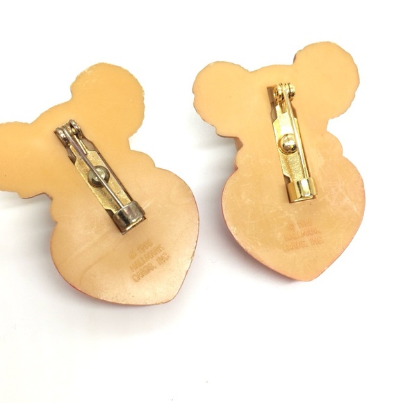 3/$30 VINTAGE CLAY HEART EARRINGS SILVER BEAR BROOCH PIN HALLMARK LOT VALENTINE - Picture 10 of 15